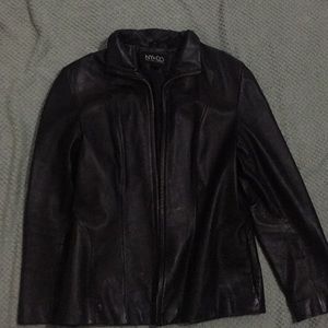 Black leather jacket